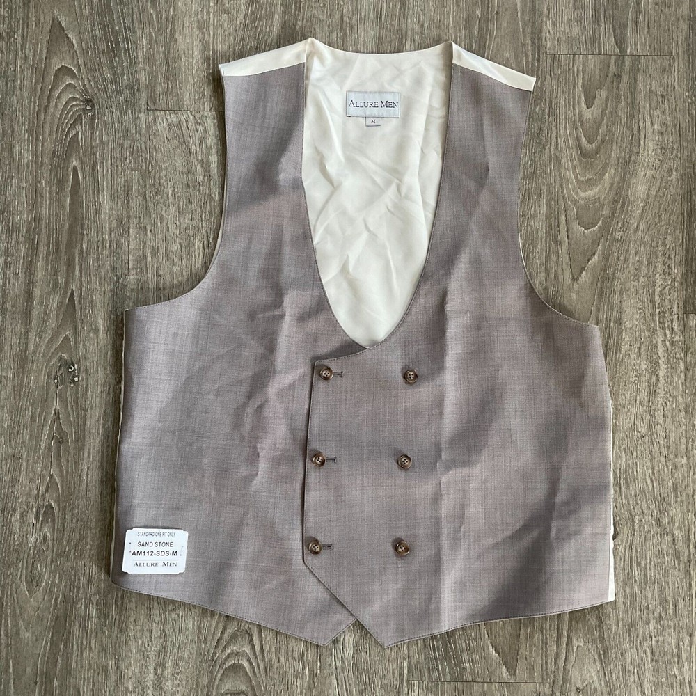 Allure Men Sandstone 6 button Vest 60% Wool
